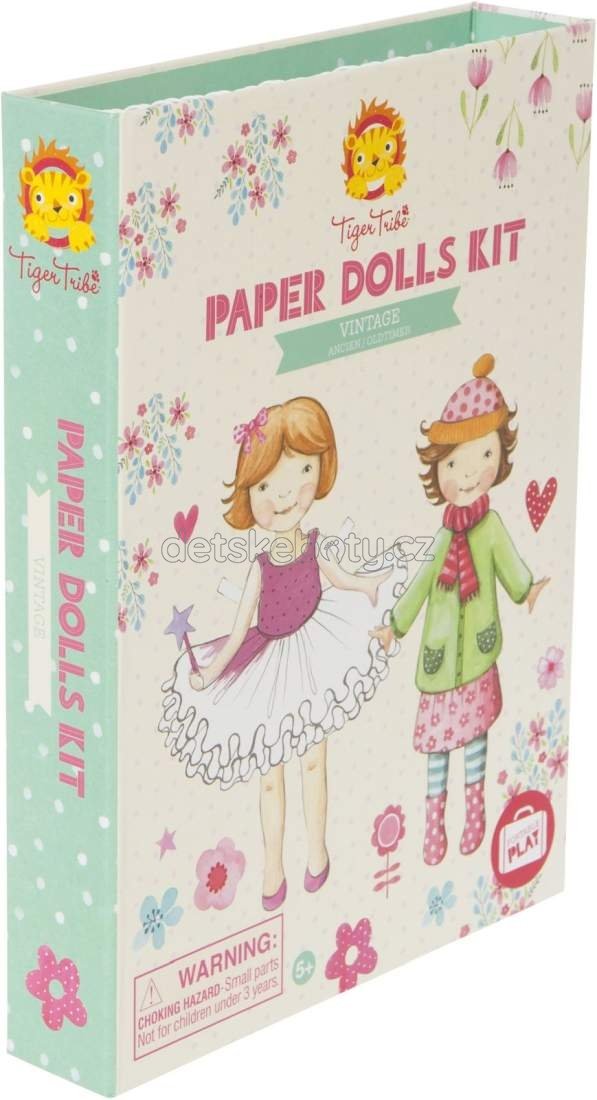 Kreativní vystřihovánky Tiger Tribe Paper Dolls - Vintage papírové panenky