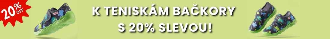 Kup tenisky + přihoď bačkory s 20% slevou!