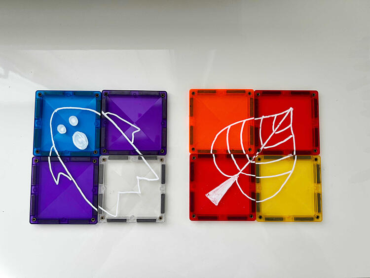 podzimní hrátky s magnetickými stavebnicemi Connetix - magnetické puzzle