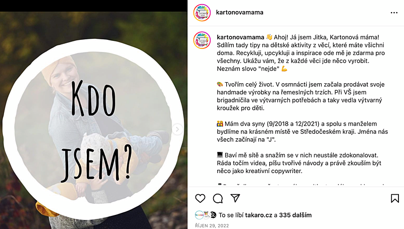 rozhovor s Kartonovou mámou o sociálních sítích