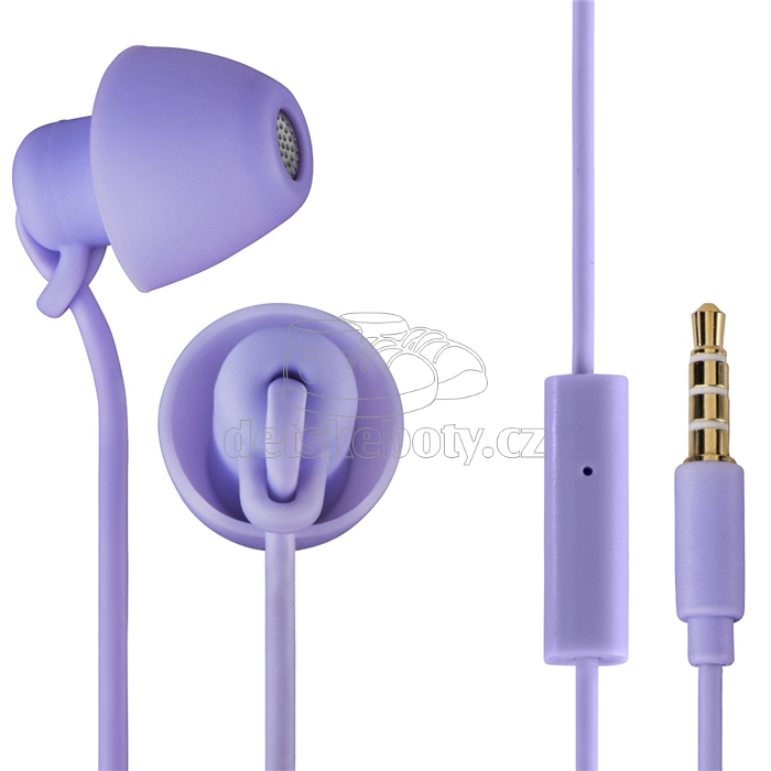 Thomson sluchátka s mikrofonem EAR3008 Piccolino, mini špunty, fialová 132636