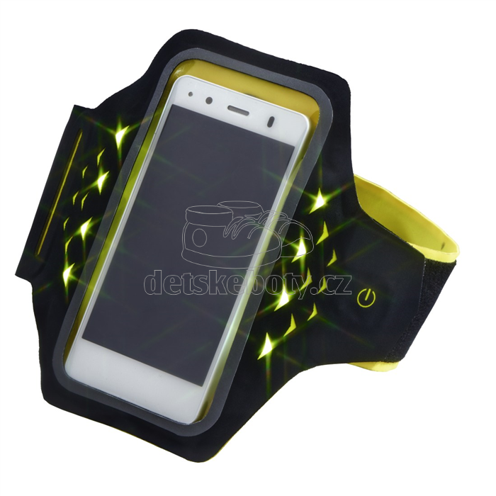 Hama Active sportovní pouzdro na rameno s LED, velikost L, černé/žluté 177741
