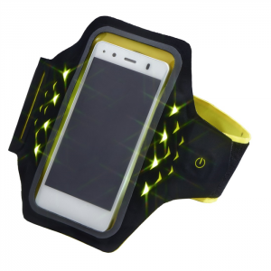 Hama Active sportovní pouzdro na rameno s LED, velikost L, černé/žluté 177741