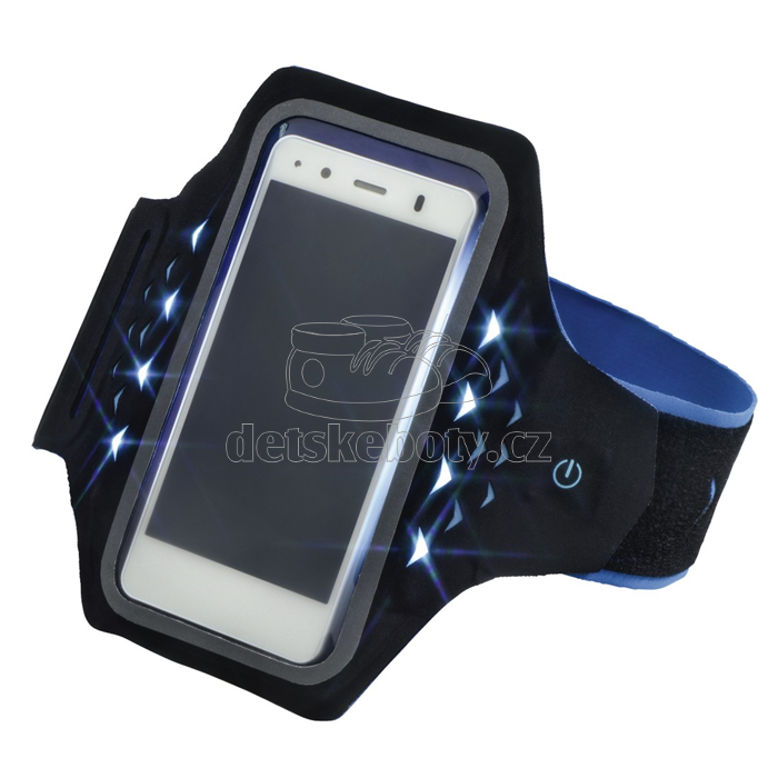 Hama Active sportovní pouzdro na rameno s LED, velikost L, černé/modré 177740
