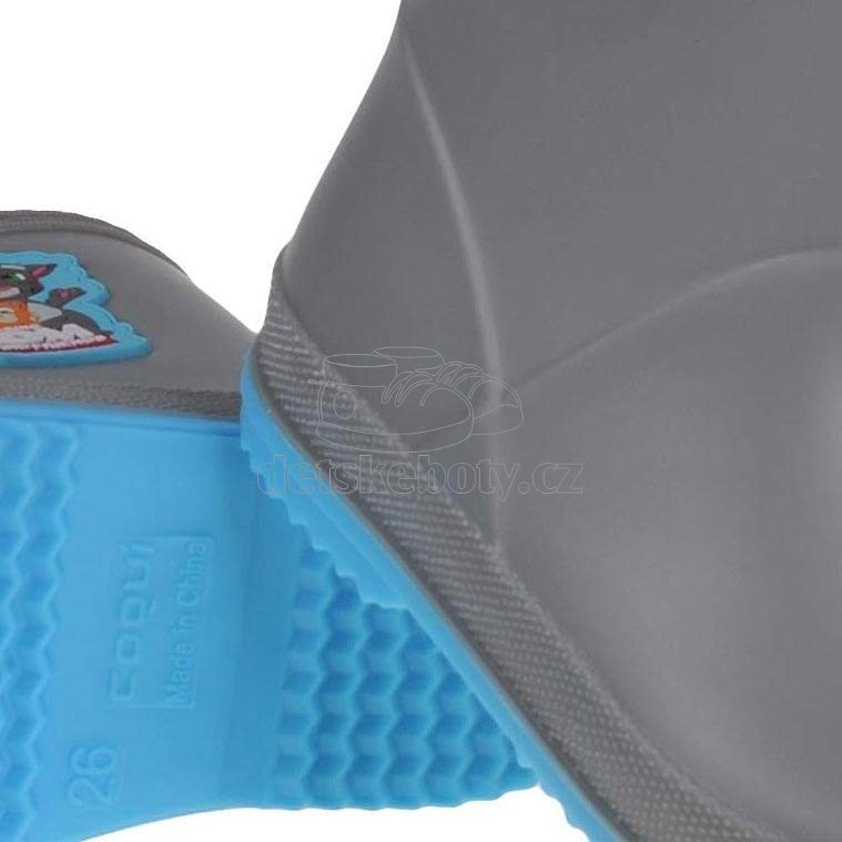 Dětské gumáky Coqui 8505 mid.grey/new blue Velikost: 29 (obrázek 4)