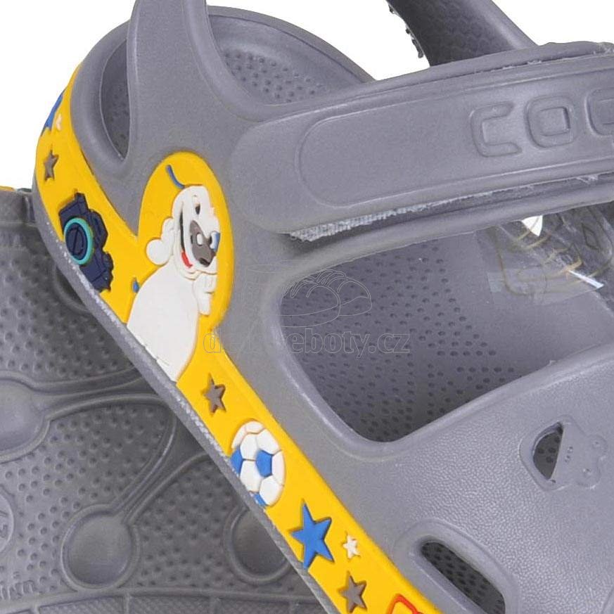 Dětské plážovky Coqui 8851 grey/yellow Velikost: 21-22 (obrázek 3)