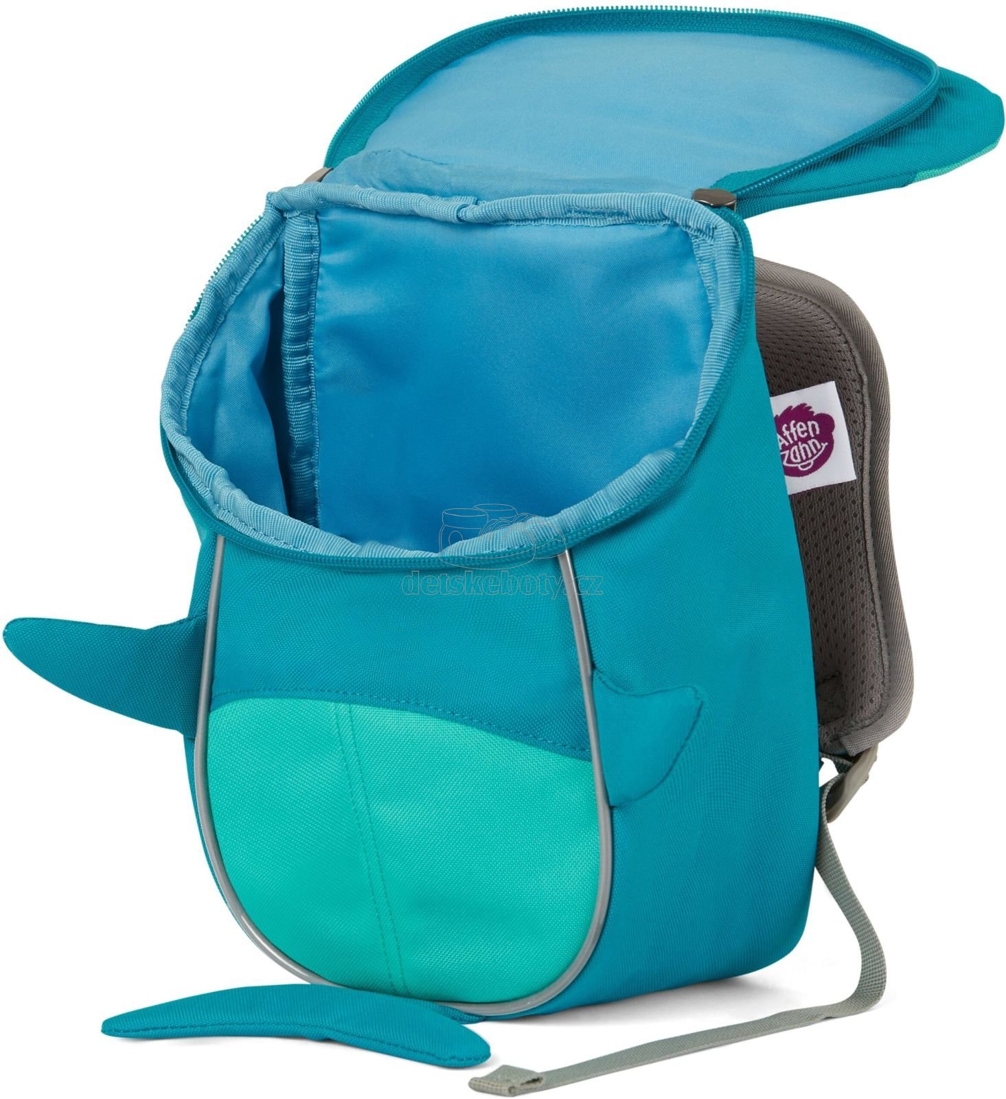 Batůžek pro nejmenší Affenzahn Small Friend Shark - turquoise (obrázek 5)