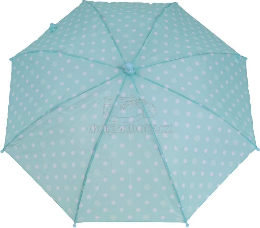 Deštník Dopller 72680D tyrkysový puntík