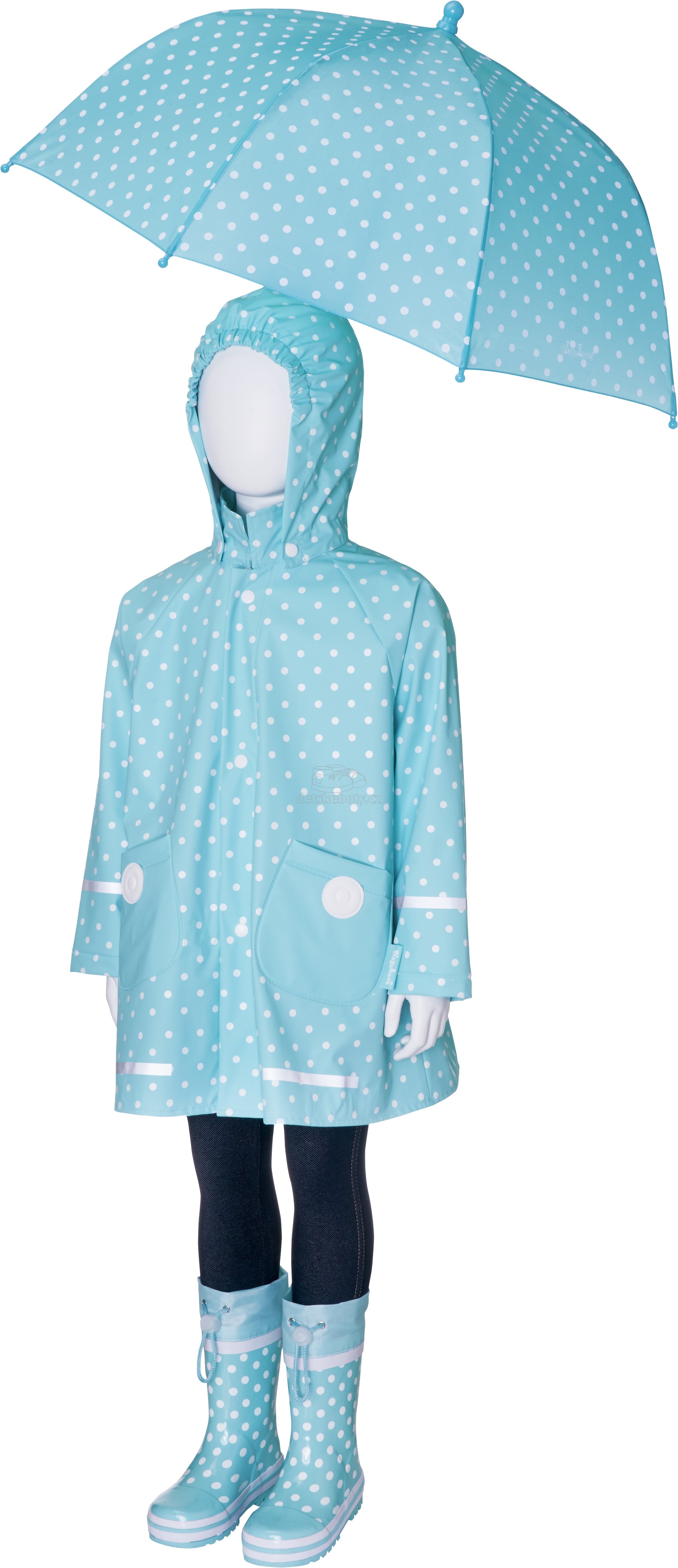 Pláštěnka Playshoes 408566 dots tyrkysová Velikost: 128 (obrázek 3)
