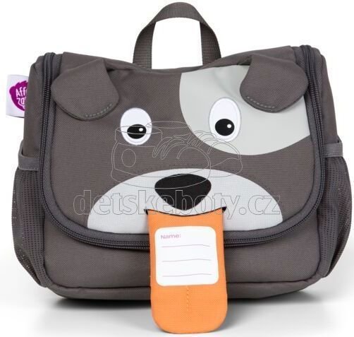 Dětská kosmetická taštička Affenzahn Washbag Dog David - grey (obrázek 4)