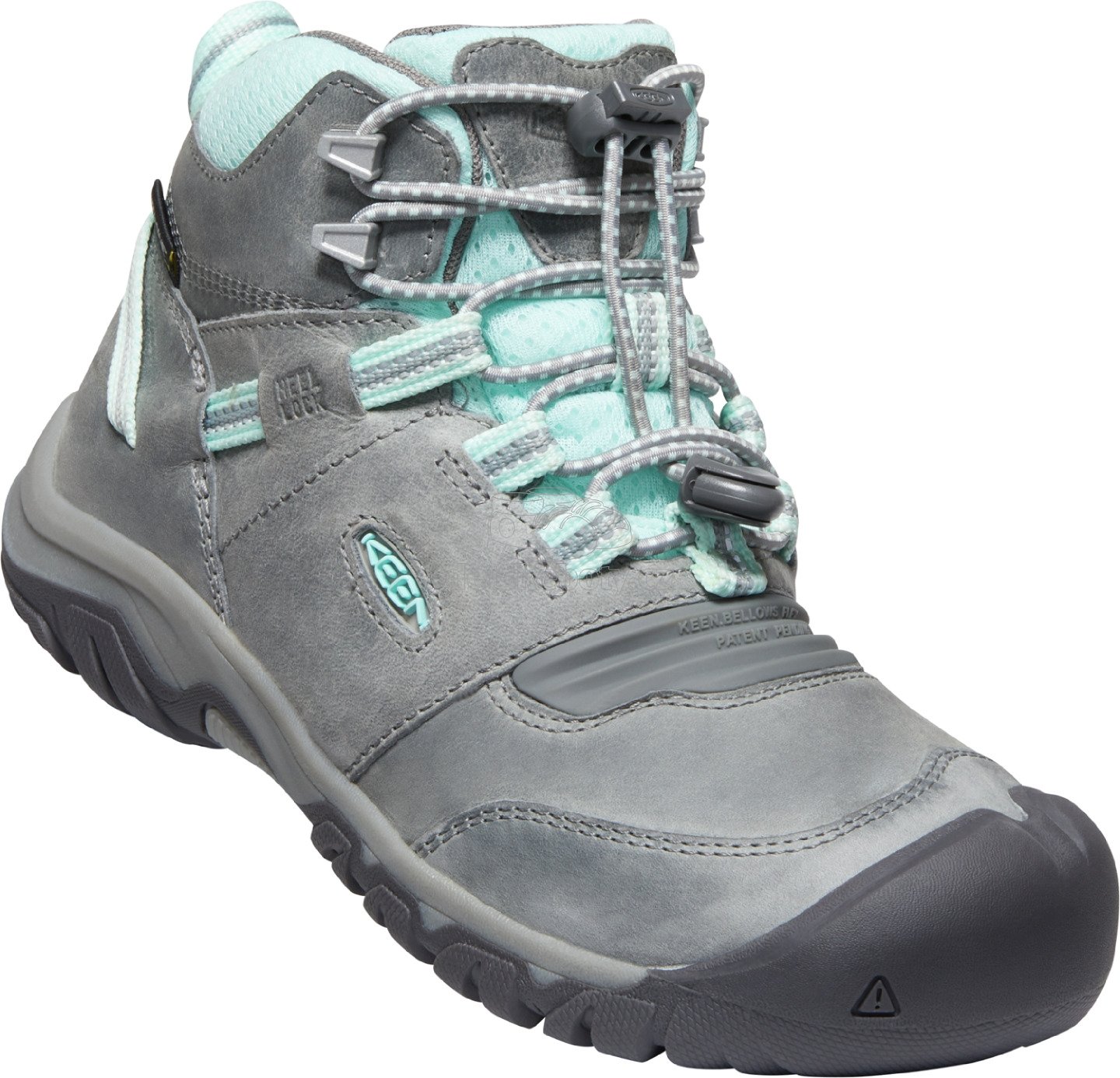 Trekové boty Keen RIDGE FLEX MID WP YOUTH grey/blue tint