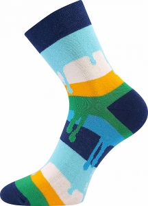 Dětské ponožky BOMA Jana Rozteklé pruhy vzor 36 modrá
