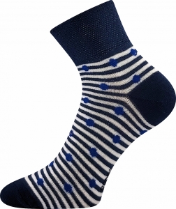 Dětské ponožky BOMA Jana Puntíky v proužcích vzor 37  tmavě modrá