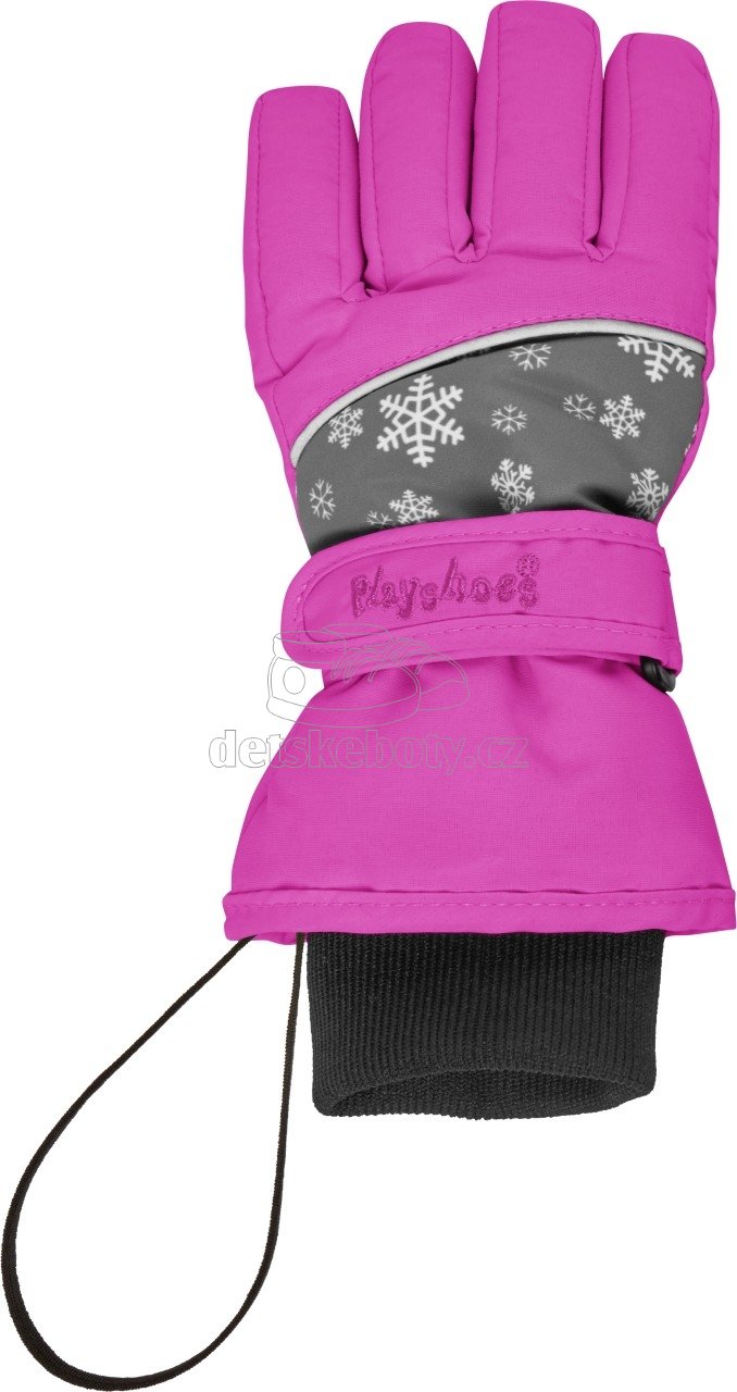 Dětské rukavice PLAYSHOES Snowflakes 422034 růžová