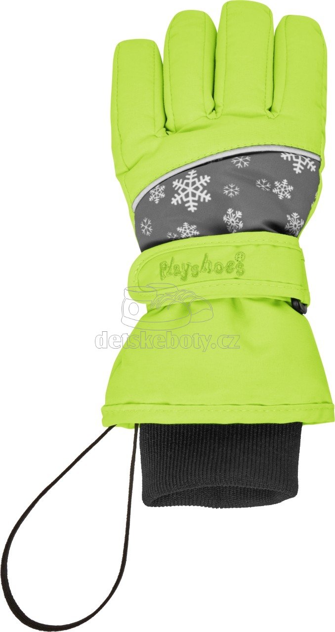 Dětské rukavice PLAYSHOES Snowflakes 422034 zelená