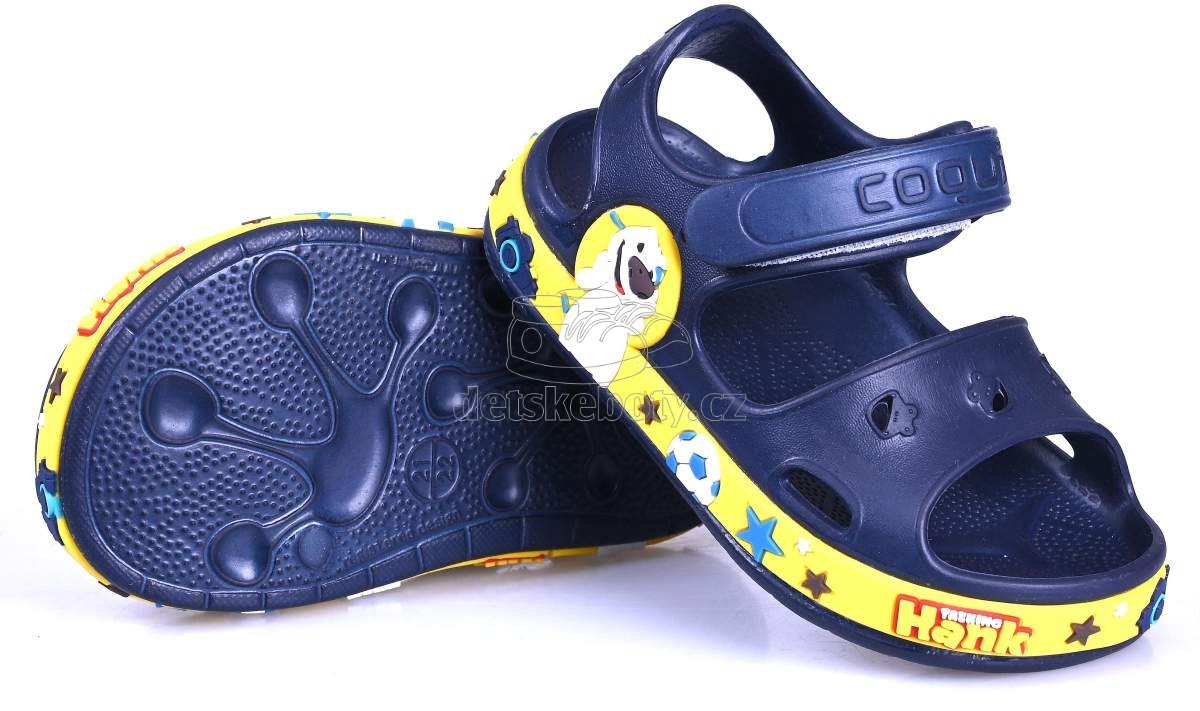 Dětské plážovky Coqui 8851 Navy/Yellow Velikost: 21-22 (obrázek 3)