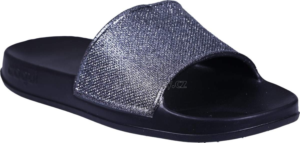 Dětské plážovky Coqui 7082 Black/Silver Glitter