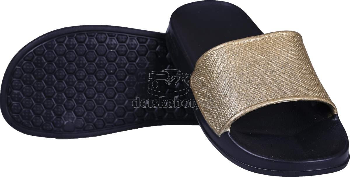 Dětské plážovky Coqui 7082 Black/Gold Glitter Velikost: 38 (obrázek 3)