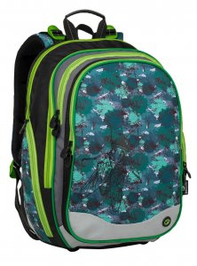 Školní čtyřkomorový batoh ELEMENT 9 B - zelený motiv moucha