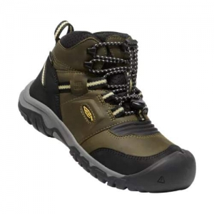 Dětské celoroční boty Keen Ridge Flex Mid WP Youth dark olive/dusky citron