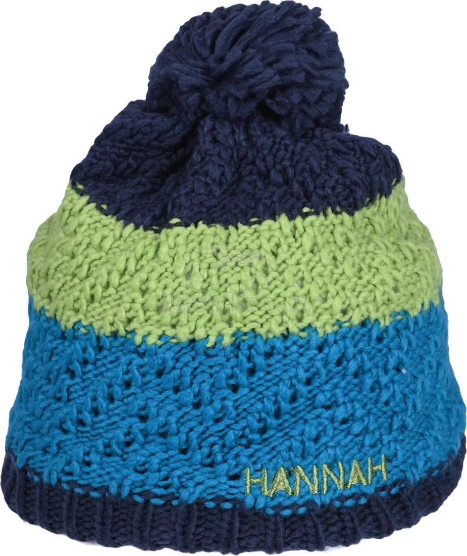 Zimní čepice Hannah Bobble JR Tile blue/lime green, UNI