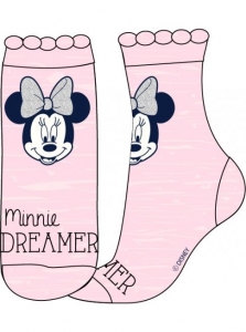 Ponožky Eexee Minnie stříbrná mašle růžové 