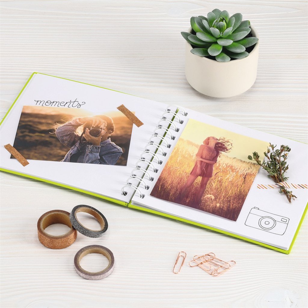 Hama album klasické spirálové FINE ART 18,5×15 cm, 30 stran, černá, bílé listy