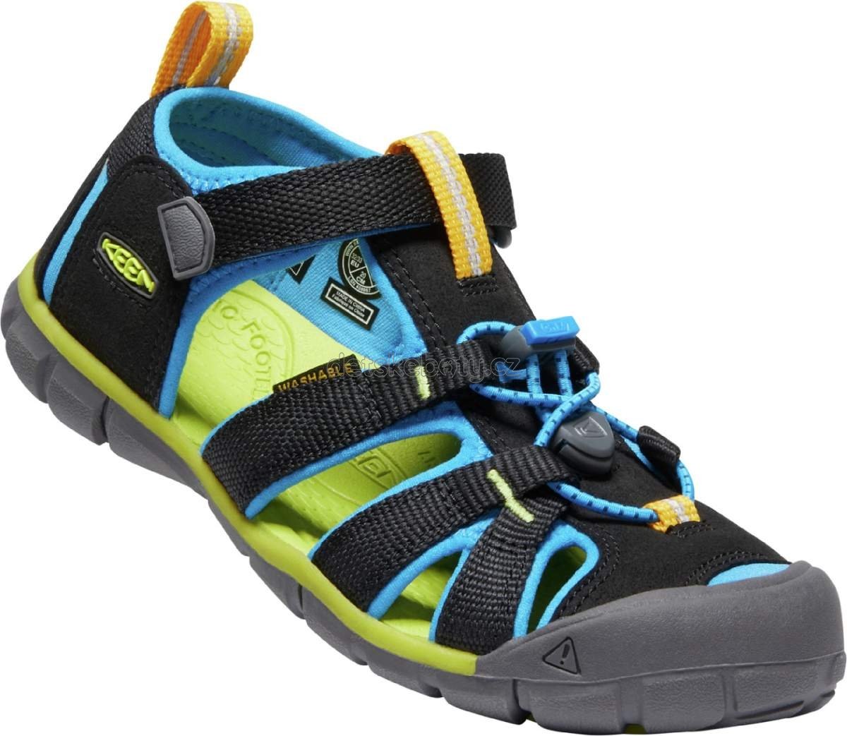 Dětské sandály Keen Seacamp II CNX YOUTH black/brilliant blue Velikost: 38