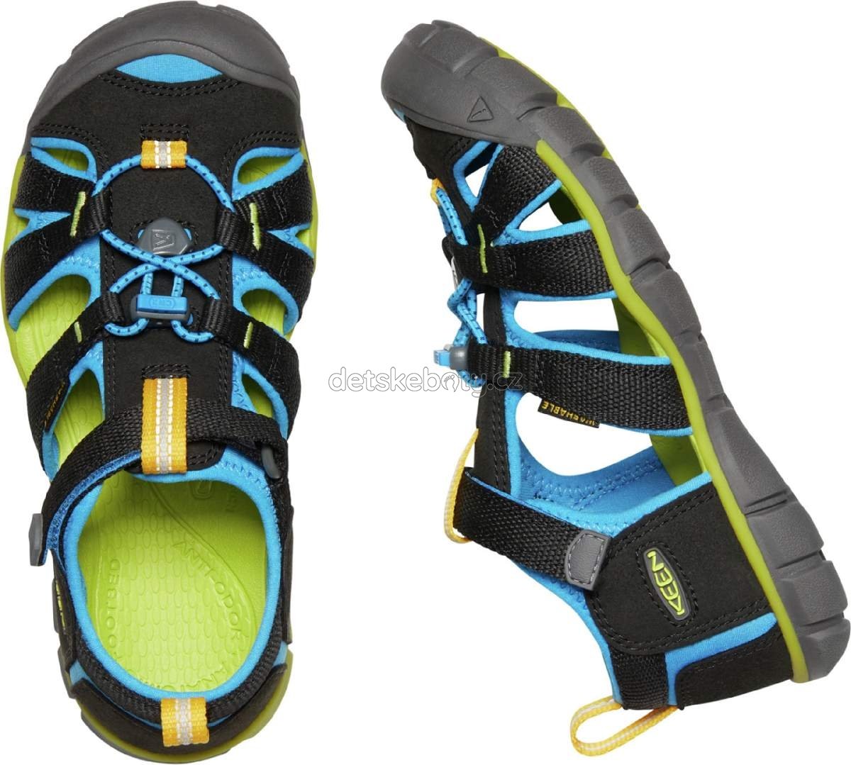 Dětské sandály Keen Seacamp II CNX YOUTH black/brilliant blue Velikost: 38 (obrázek 4)