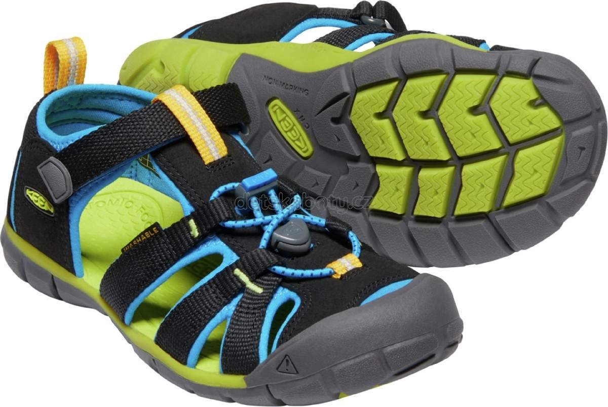 Dětské sandály Keen Seacamp II CNX YOUTH black/brilliant blue Velikost: 38 (obrázek 5)