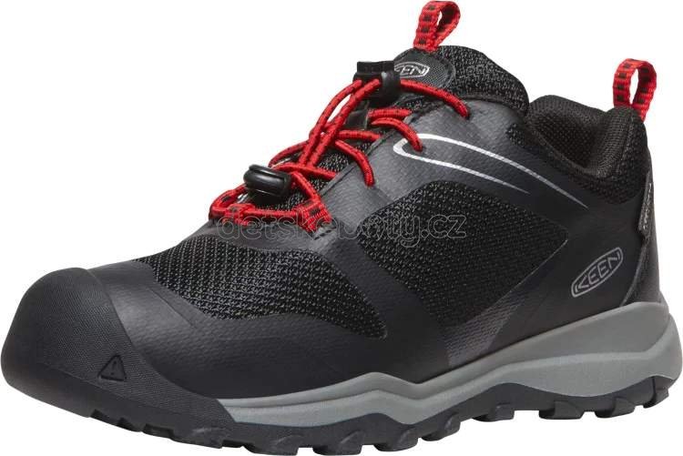 Dětské celoroční boty Keen WANDURO LOW WP YOUTH black/ribbon red Velikost: 35 (obrázek 3)
