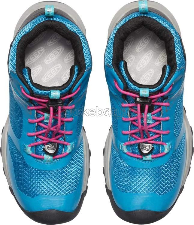 Dětské celoroční boty Keen WANDURO MID WP YOUTH fjord blue/fuchsia purple Velikost: 34 (obrázek 3)