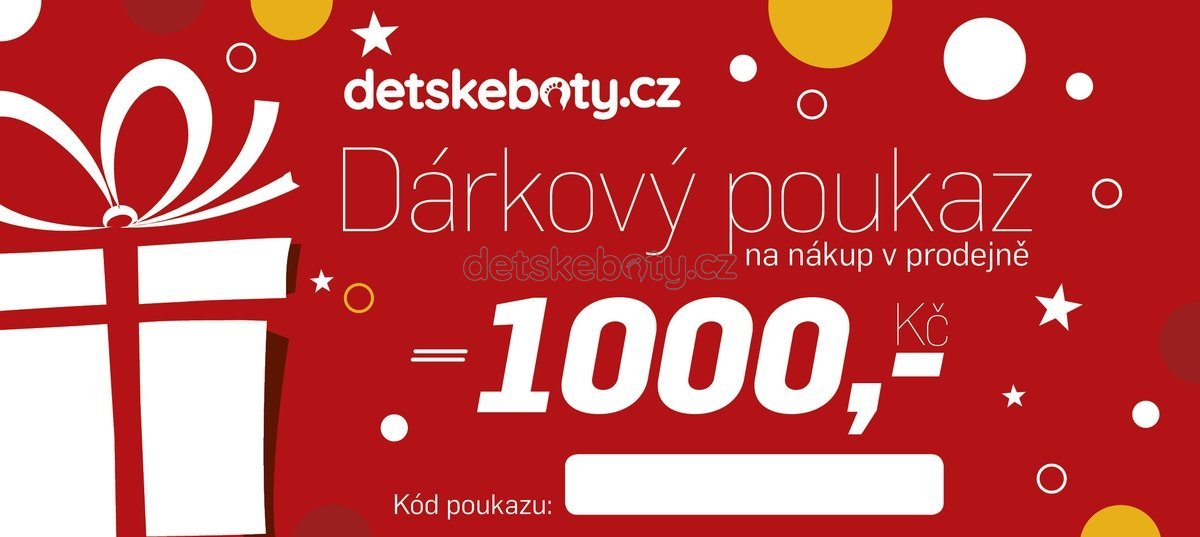 Dárkový poukaz 1000 Kč pro nákup na prodejnách