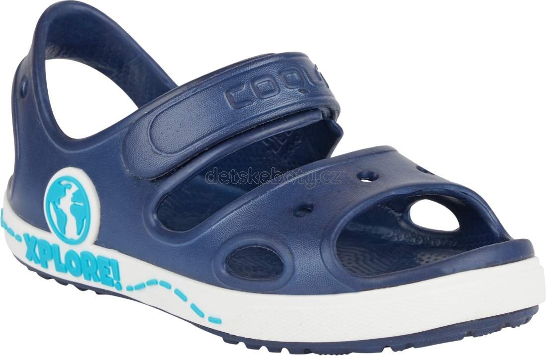 Dětské plážovky Coqui 8861 Navy/White Velikost: 23-24
