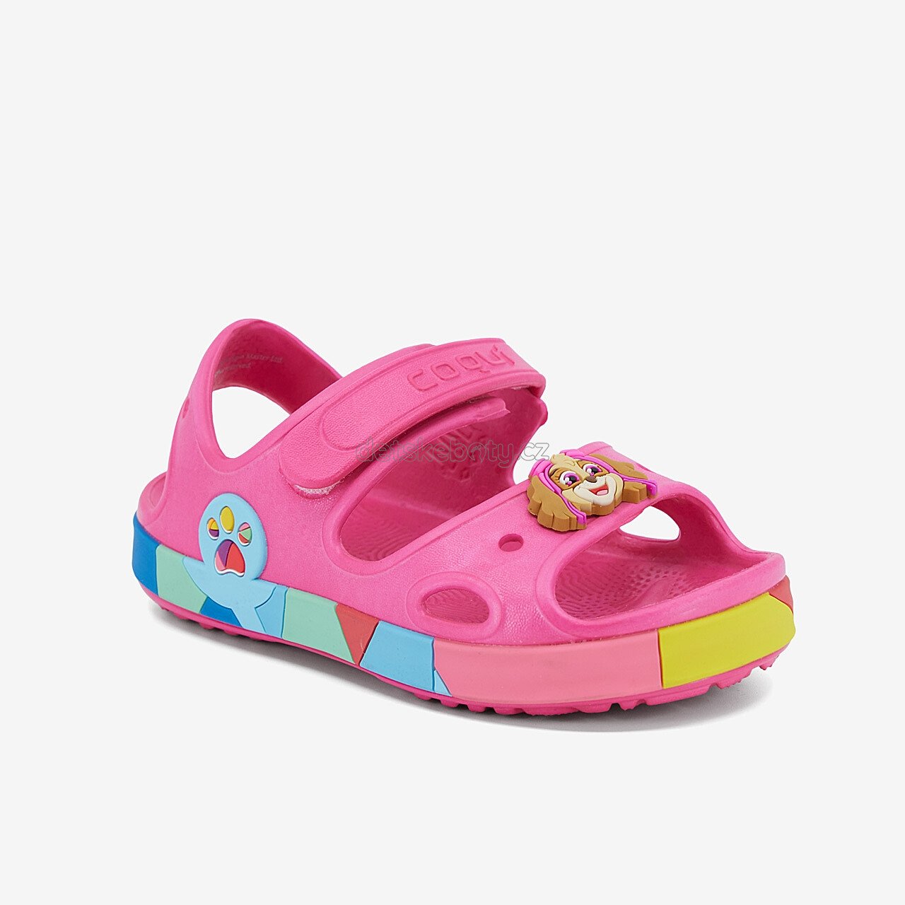 Dětské plážovky Coqui 8861 Lt.Fuchsia+Amulet Velikost: 25-26