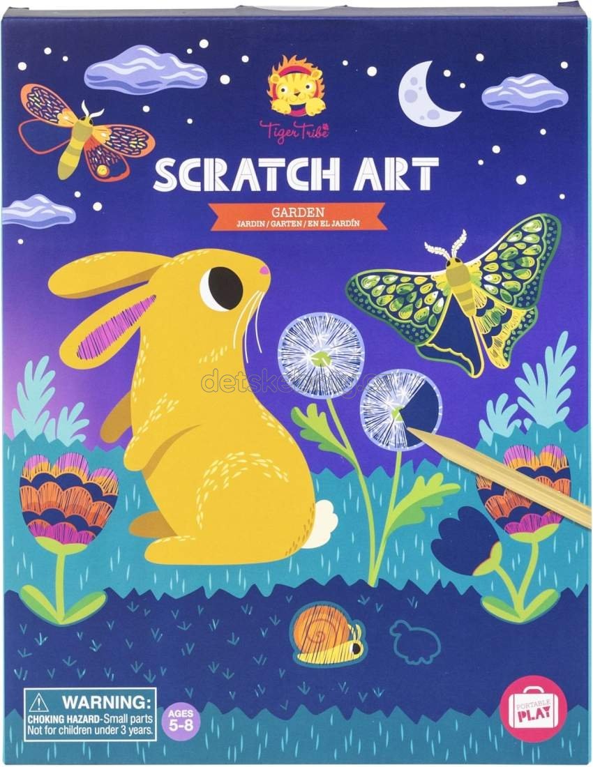 Vyškrabávací omalovánky Tiger Tribe Scratch Art - Garden