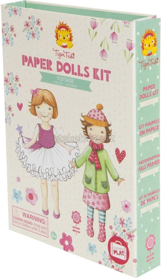 Kreativní vystřihovánky Tiger Tribe Paper Dolls – Vintage papírové panenky