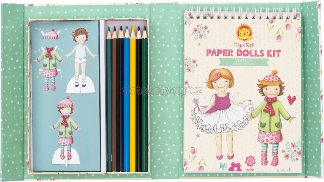 Kreativní vystřihovánky Tiger Tribe Paper Dolls - Vintage papírové panenky (obrázek 4)