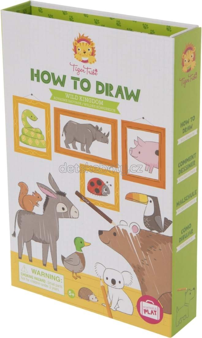 Kreativní sada Tiger Tribe How to Draw – Wild Kingdom