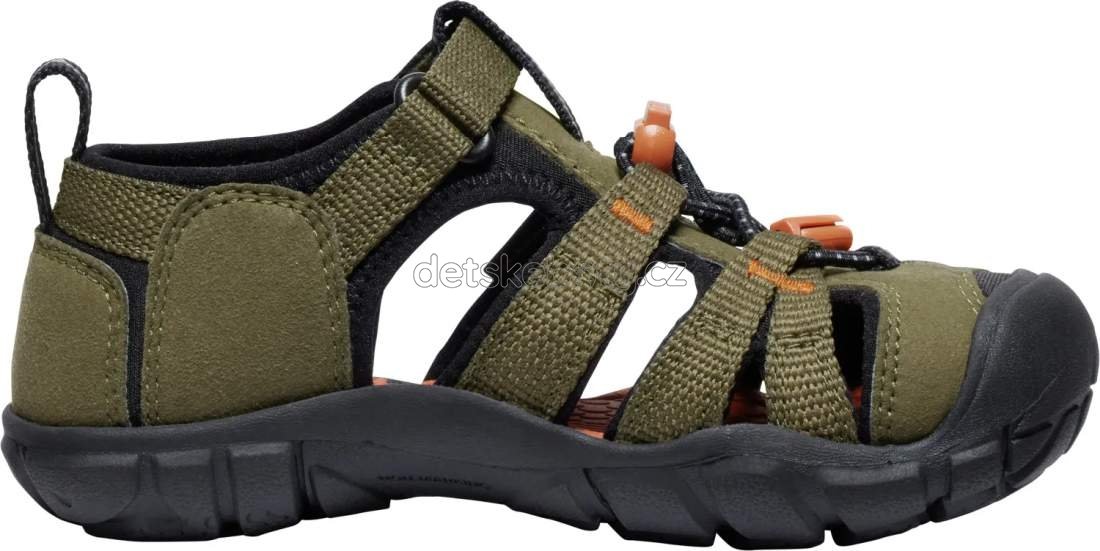Dětské sandály Keen Seacamp II CNX children dark olive/gold flame Velikost: 29 (obrázek 6)