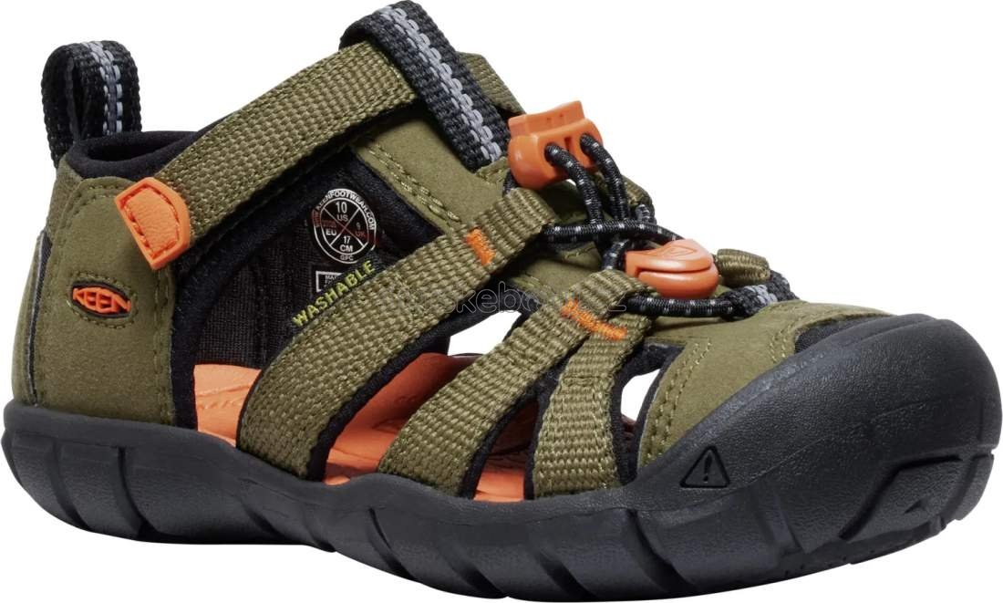Dětské sandály Keen Seacamp II CNX children dark olive/gold flame Velikost: 29