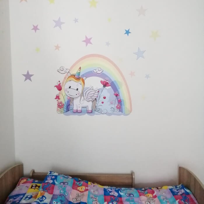 INSPIO samolepka Můj jednorožec N.1 - Jednorožec 60x80cm +text a hviezdy (obrázek 4)