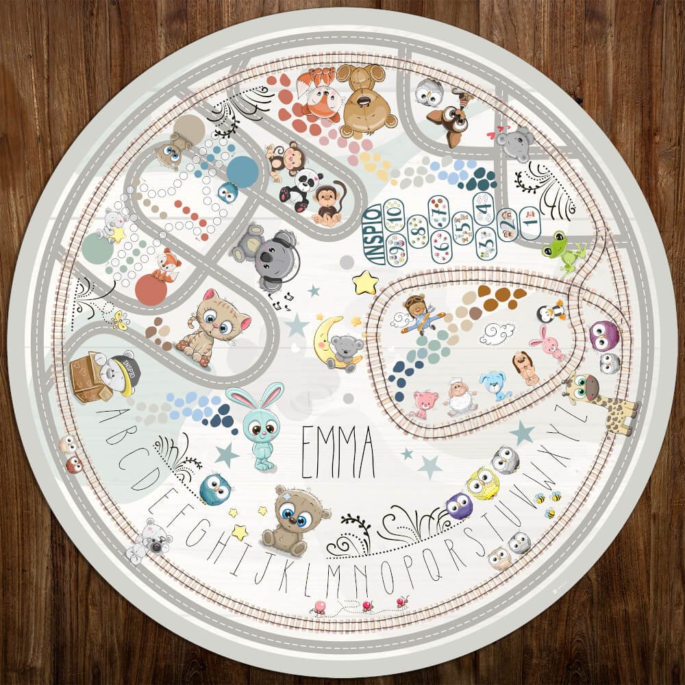 INSPIO podložka na hraní pro děti - Podložka na hraní s cestami do dětského pokoje s medvídky