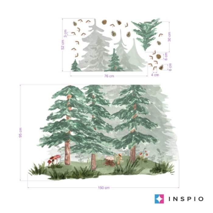 INSPIO samolepky na zeď – Lesní krajina v dětském pokoji