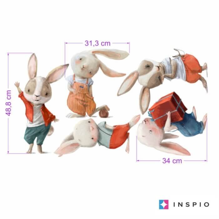 INSPIO dětské samolepky na zeď – Malí králíčci z pohádky