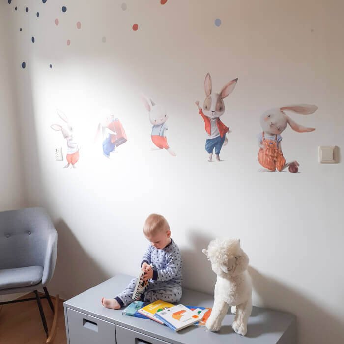 INSPIO dětské samolepky na zeď - Malí králíčci z pohádky (obrázek 3)