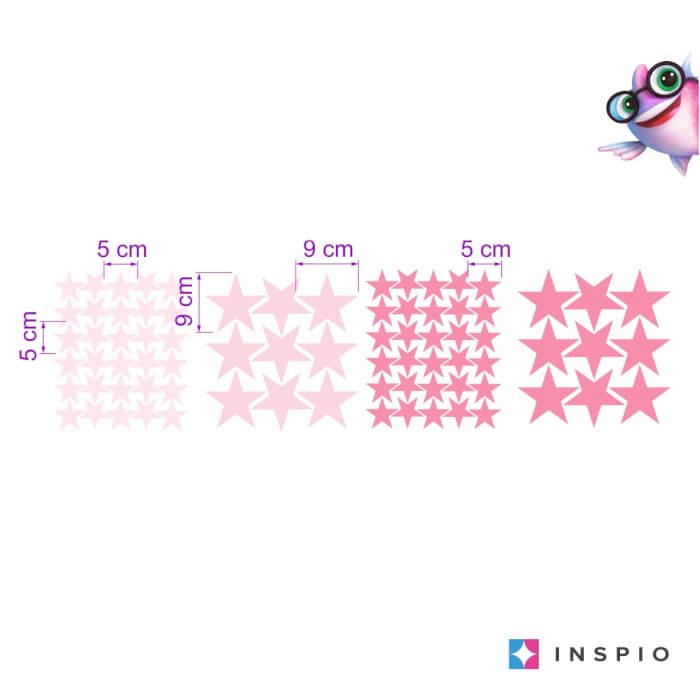 INSPIO růžové hvězdičky – samolepky na zeď pro dívku
