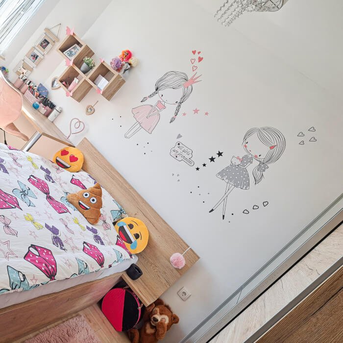 INSPIO dětské samolepky na zeď - Víly v šedo-růžové barvě (obrázek 3)