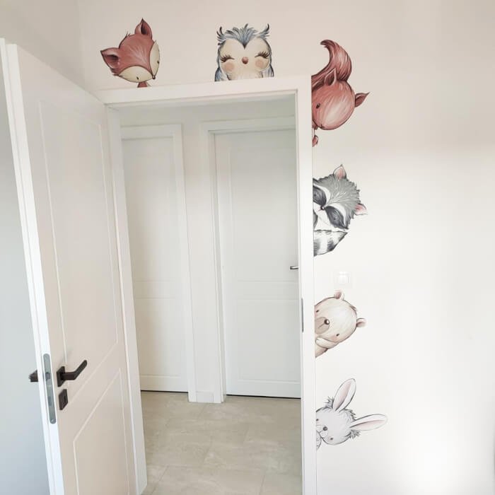 INSPIO samolepky na zeď - Zvířátka kolem dveří N.1 - Zvířátka doleva (obrázek 4)