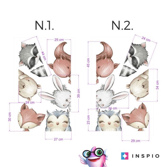 INSPIO samolepky na zeď – Zvířátka kolem dveří N.2 – Zvířátka doprava